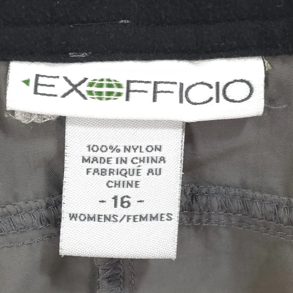 ExOfficio Hiking Skirt Cargo Pockets Grey‎ Women 16 Gorpcore Outdoor Utility